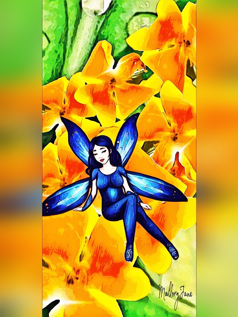 "Fairy, Fairy Quite Contrary" 18.5"x9" By MalloryJane,  Framed/Canvas/Custom